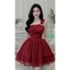 Đầm nữ tapta phối tơ cao cấp lệch vai đính ngọc sang trọng xòe công chúa hot trend