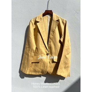 Blazer nữ tay dài Linen tưng washed, xẻ tà sau. JUNE LINEN #A50