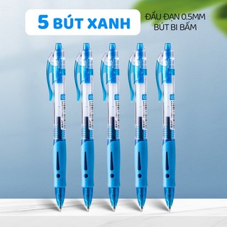 Bút bi bấm đa năng cho văn phòng, bấm nhẹ tay, đệm cao su êm ái, mực nước khô nhanh không lem