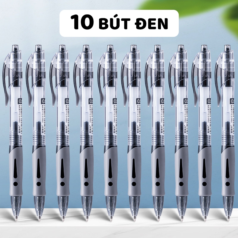Bút bi bấm kiểu dáng thanh lịch, ngòi viết mượt kết hợp đệm tay cao su, mực nước chất lượng cao