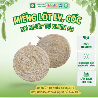 Lót Cốc Xơ Mướp Thiên Nhiên 100% Xơ Mướp Tự Nhiên Không Tẩy Trắng Cách Nhiệt Hoàn Hảo Cho Mặt Bàn Kính( Không viền)