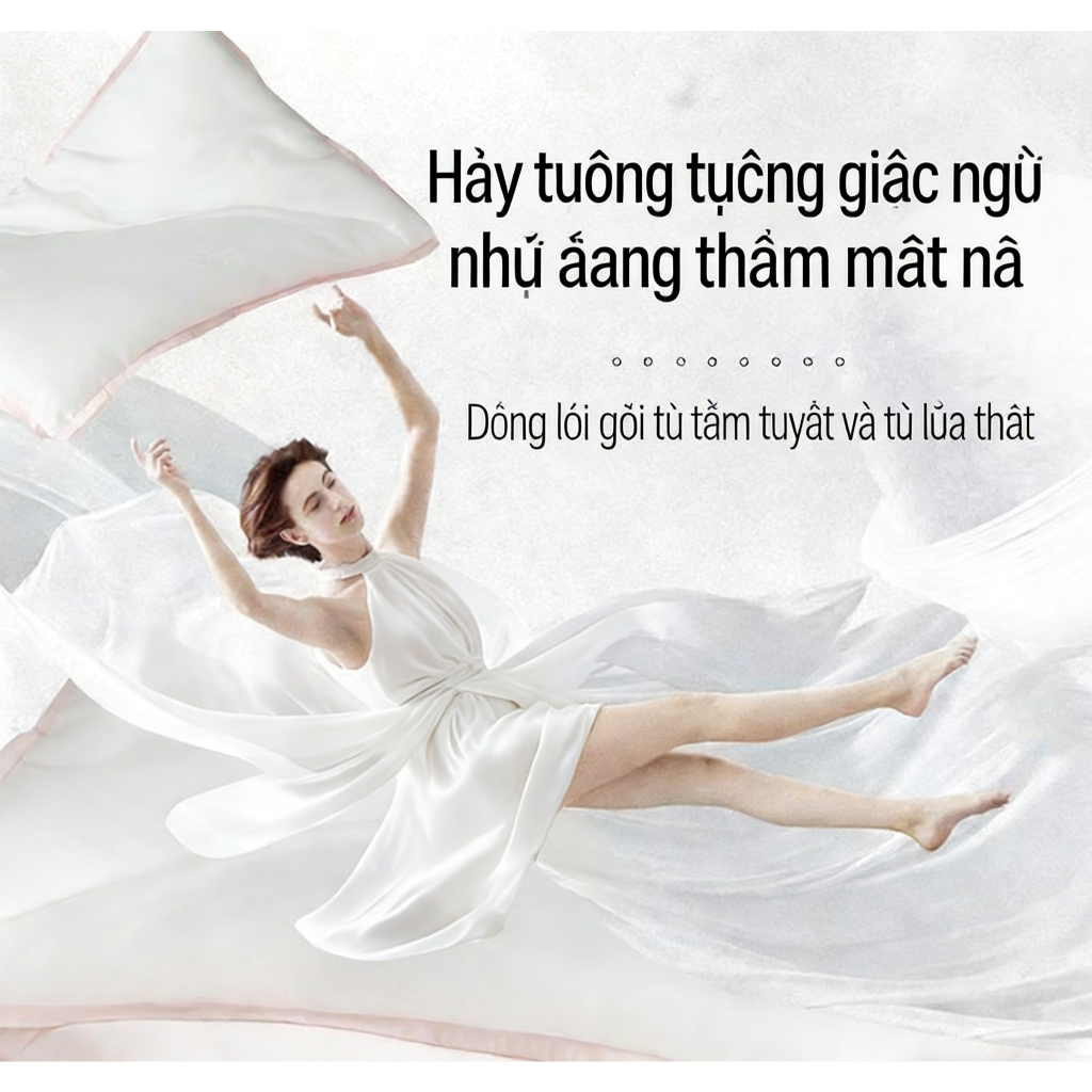 Gối Tencel Tơ Tằm Siêu Mềm - Nâng Đỡ Cổ, Ngủ Ngon, Cho Cả Gia Đình - HOT BÁN CHẠY