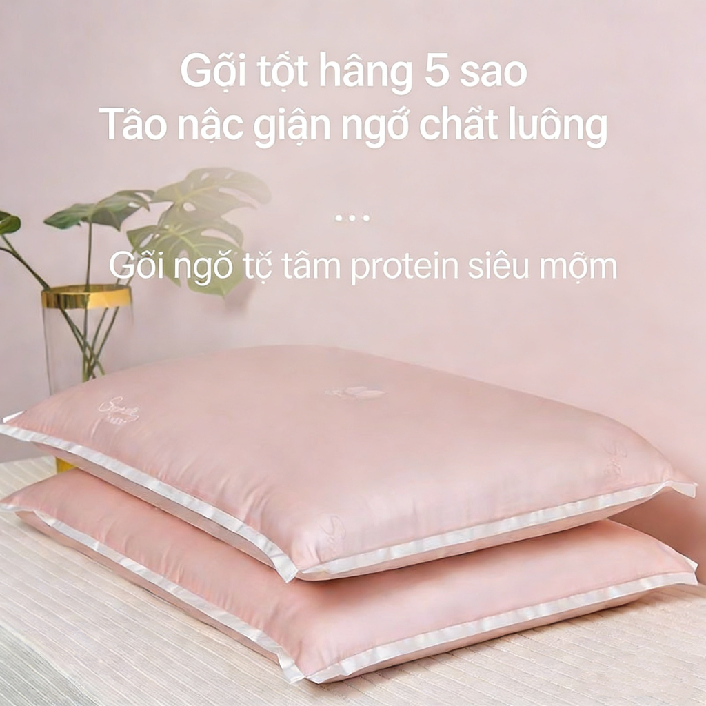 Gối Tencel Tơ Tằm Siêu Mềm - Nâng Đỡ Cổ, Ngủ Ngon, Cho Cả Gia Đình - HOT BÁN CHẠY