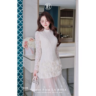 Đầm Ren Dài Tay Dáng Dài Phối Lưới Đính Hoa Sang Chảnh LA ROSA Váy Dự Tiệc, Sinh Nhật, Hẹn Hò V1438
