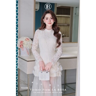 Đầm Ren Dài Tay Dáng Dài Phối Lưới Đính Hoa Sang Chảnh LA ROSA Váy Dự Tiệc, Sinh Nhật, Hẹn Hò V1438