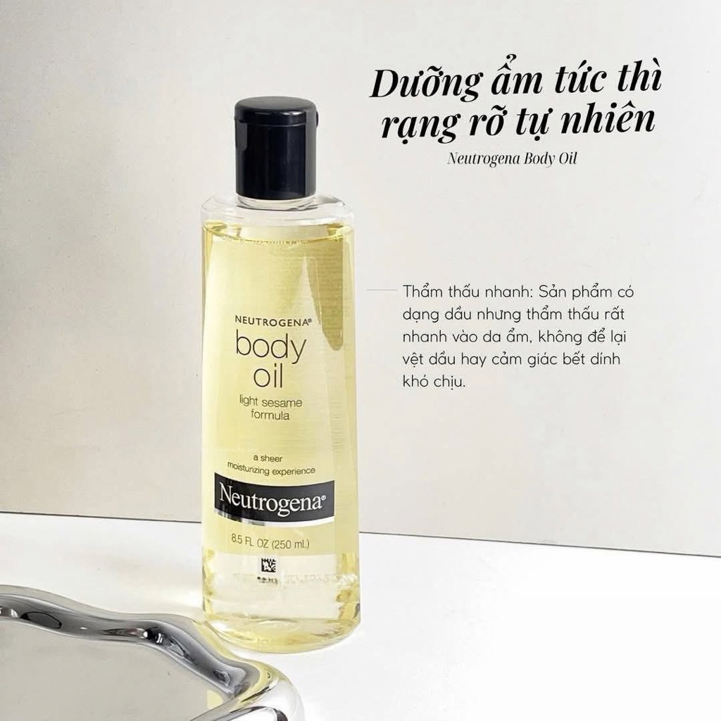 Dầu dưỡng thể Body Oil Neutrogena 250ml | Dầu dưỡng mềm mọng, dịu nhẹ, giữ ẩm lâu