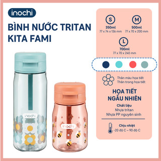 Bình Nước Kita Fami: Nhựa Tritan An Toàn, Chống Tràn, 3 Dung Tích (350/500/700ml)