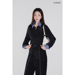 Set Đồ Nữ 𝐂𝐂𝐇𝐀𝐓 Dáng Suông Serenity Phối Cổ Chất Liệu Nhung Mềm Mịn 25BDN2020ST