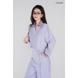 Set Đồ Nữ 𝐂𝐂𝐇𝐀𝐓 Dáng Suông Serenity Phối Cổ Chất Liệu Nhung Mềm Mịn 25BDN2020ST