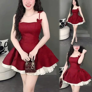 Đầm nữ dáng công chúa bố xước cao cấp, váy xòe nhẹ trẻ trung đi chơi đi tiệc