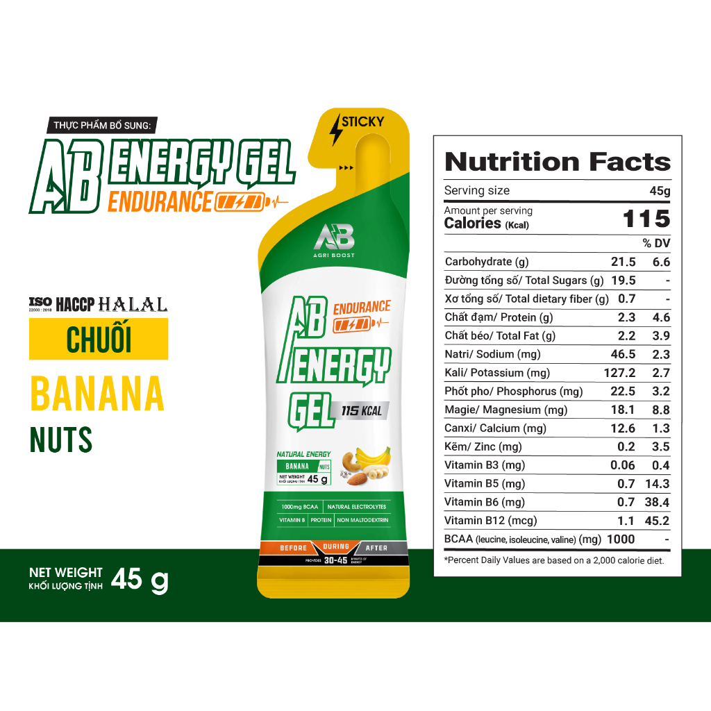 [QUÀ TẶNG] Gel Bổ Sung Năng Lượng AB Endurance 40ML Cho Người Vận Động Thể Thao