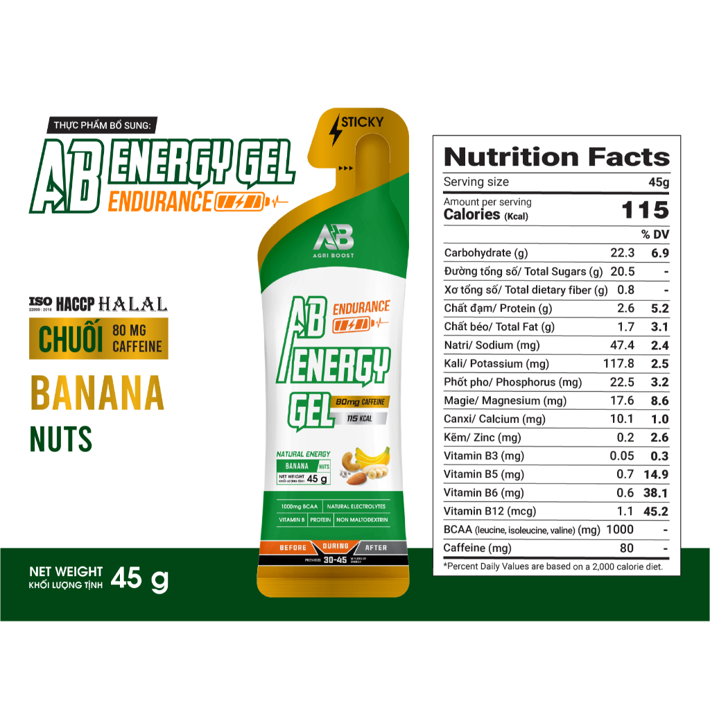 [QUÀ TẶNG] Gel Bổ Sung Năng Lượng AB Endurance 40ML Cho Người Vận Động Thể Thao