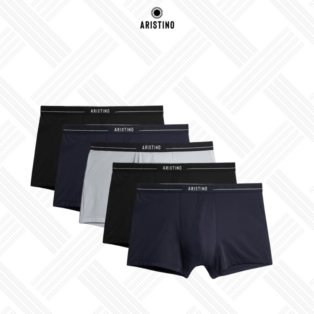 [Combo 5] Quần Lót Nam Boxer Aristino Chất Vải Mềm Mịn, Thoáng Khí, Thoải Mái ABX003EXP05