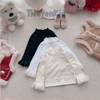 Quần áo trẻ em, Áo nỉ giữ nhiệt bé gái tay phối cánh hoa 9-26kg A567 Tiểu Yến KID