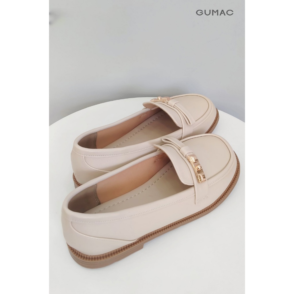 Giày Nữ GUMAC Búp Bê Đế Bệt Mũi Tròn Phối Khóa Dễ Mang Dễ Phối Đồ GF12006