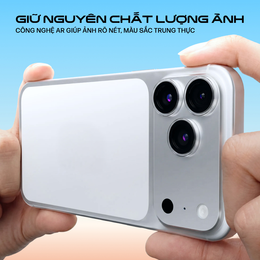 Kính cường lực bảo vệ camera cho iPhone 17 16 Series & 15 Pro / Pro Max Slimcase - Mỏng 0.5mm, giữ nguyên chất lượng ảnh