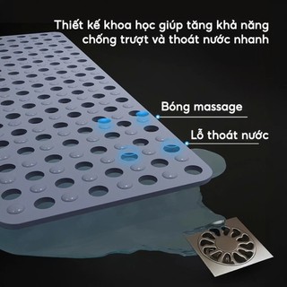 Thảm Lót Nhà Tắm YATASMART Chống Trơn Trượt Chất Liệu Caosu Siêu Bền Bám Dính Tốt Thoát Nước Nhanh