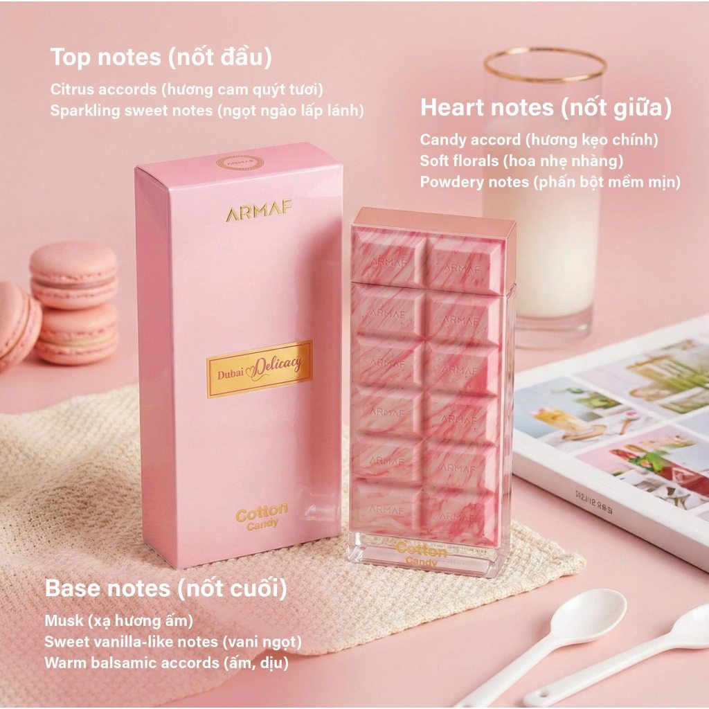 Nước Hoa Armaf Dubai Delicacy (Kunafa/ Red Velvet/ Cotton Candy) - 70ml
