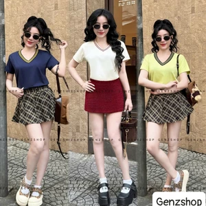 Áo Thun Nữ CỔ TIM PHÓI MÀU Xinh Xắn Form BabyTee Vừa Vặn BST26