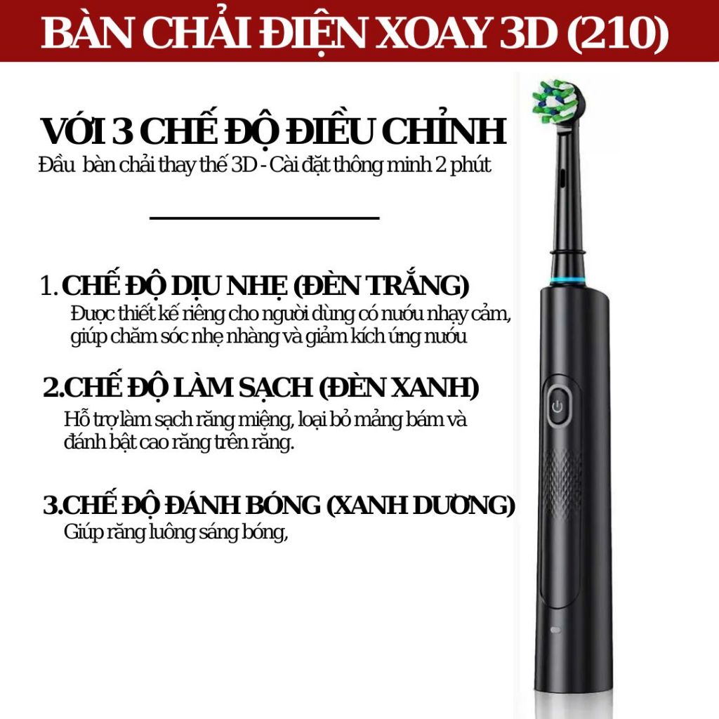 Bàn chải xoay X9-Pro,bàn chải xoay công nghệ Mỹ sạc đế từ tính bản giới hạn 2024 | BigBuy360 - bigbuy360.vn