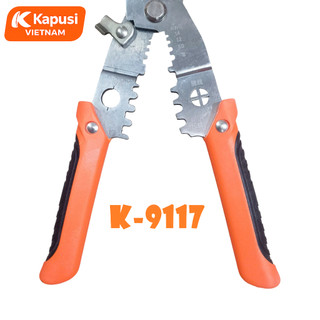 Kìm Đa Năng Trợ Lực 5 Trong 1 Kapusi K-9117 – Bấm Cos, Cắt, Tuốt, Tách, Uốn Dây Chuyên Nghiệp, Bh 12 tháng