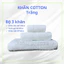 Bộ 3 Khăn Tắm Gội Mặt, Cotton 100%, Mềm Mại Thấm Hút, Không Phai Màu, Dùng Cho Bé, Gia Đình
