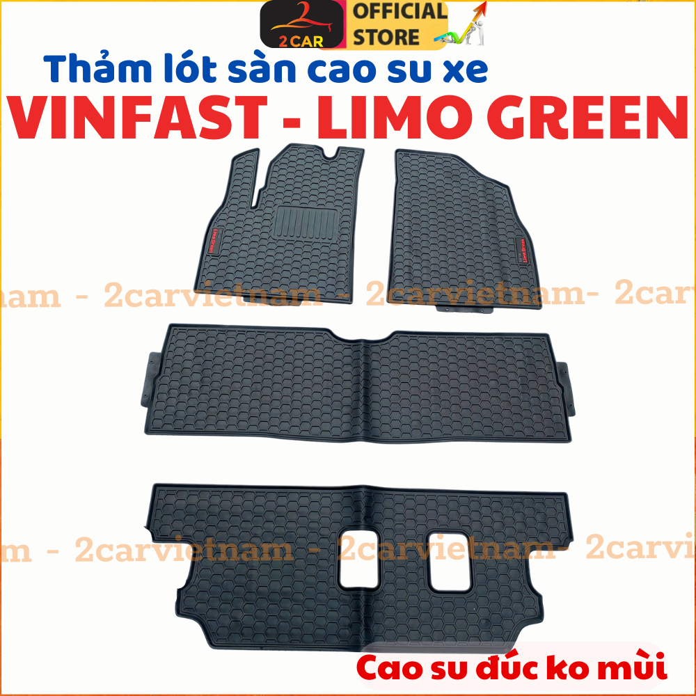 Thảm LÓT SÀN CAO SU xe VINFAST LIMO GREEN / MPV 7 loại đúc dày, 3 hàng ghế dễ vệ sinh
