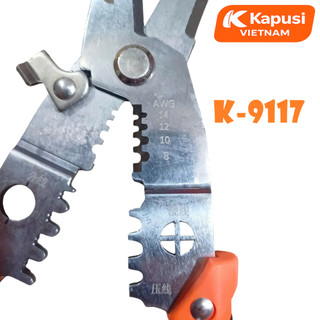 Kìm Đa Năng Trợ Lực 5 Trong 1 Kapusi K-9117 – Bấm Cos, Cắt, Tuốt, Tách, Uốn Dây Chuyên Nghiệp, Bh 12 tháng