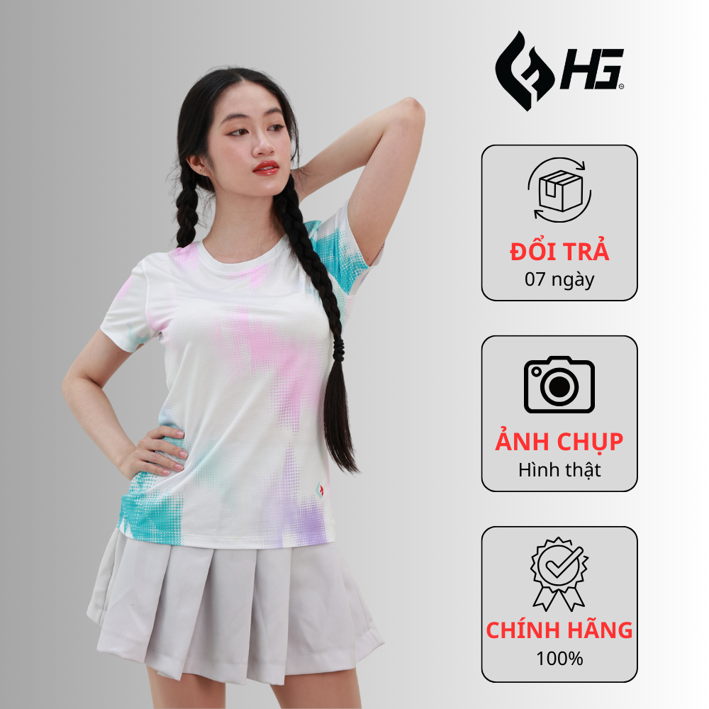 Áo Thể Thao Nữ HG Cổ Tròn Thoáng Khí Co Giãn 4 Chiều A25TS-1FM