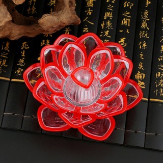 Đèn Nến Hoa Sen Điện Tử Pin - Ban Thờ Phật Làm Lễ Ngoài Trời Vỏ Nhựa 1 Ngọn (Đã Bao Gồm Pin)