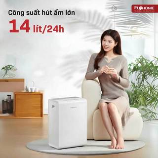 Máy hút ẩm gia đình 14 Lít Fujihome DH14W-HEPA - Có kết nối wifi và kết hợp lọc không khí HEPA
