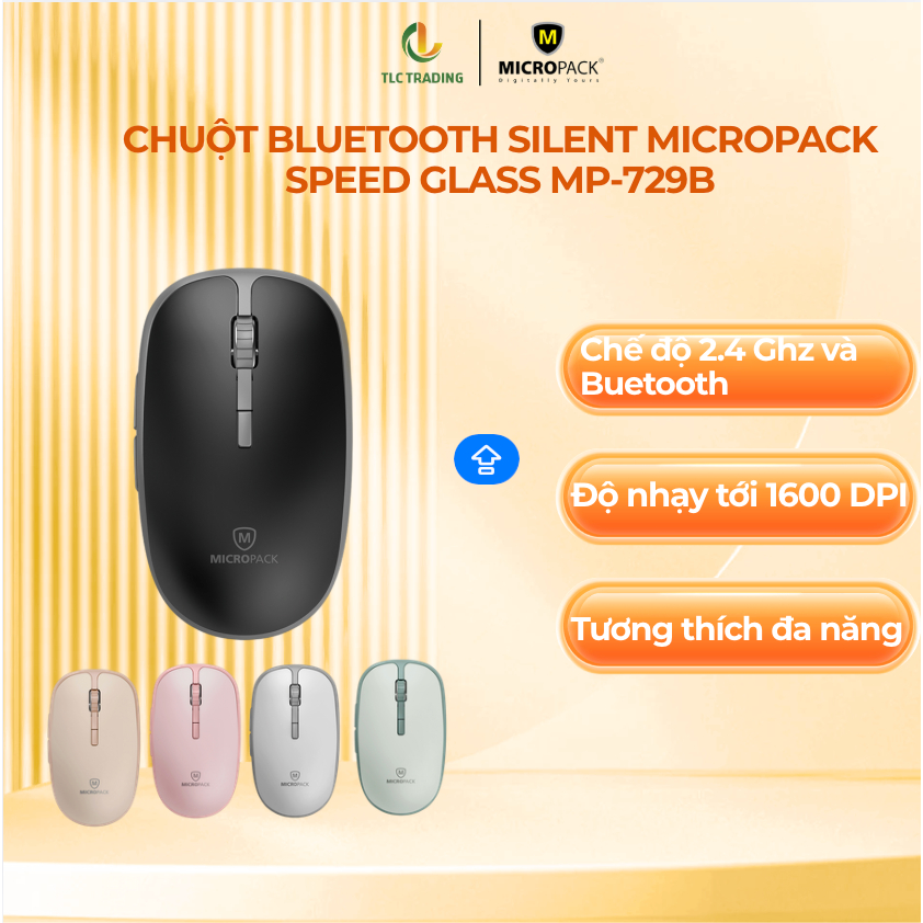 Chuột không dây Bluetooth MicroPack SPEEDY SILENT 2 MP-729B | Shopee ...