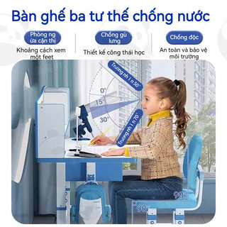 Bàn Học Thông Minh Đa Năng Cho Bé 3-16 Tuổi Bộ Bàn Học Đa Năng Có Giá Sách Chống Lắc GIẢM SỐC 40%
