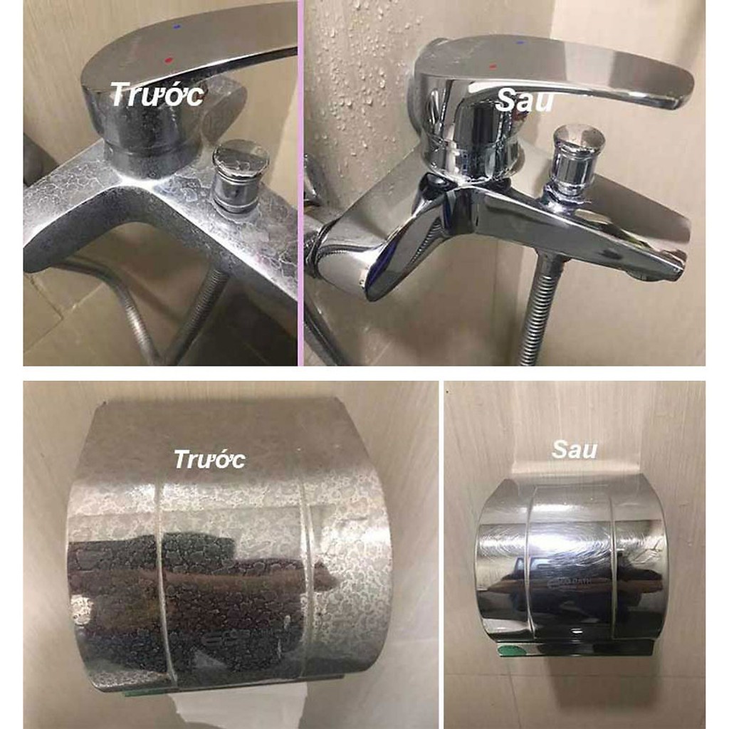 Nước Tẩy Cặn Canxi & Vết Ố Đa Năng Cho Phòng Tắm - Làm Sạch Vòi Sen, Bồn Cầu, Gạch Men, Gương Kính | Hiệu Quả Nhanh | Ch