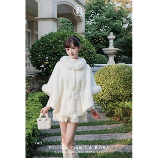 Set Áo Khoác Len Lông Phối Chân Váy Xếp Ly Tiểu Thư LA ROSA Set Mùa Thu-Đông, Mặc Tết, Dự Tiệc T421-SX