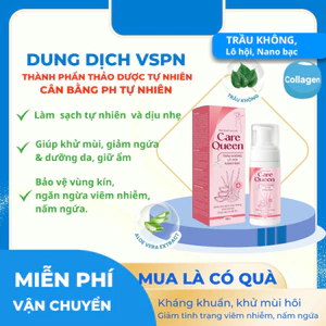 Dung dịch vệ sinh tạo bọt Care Queen Trầu Không Nano Bạc - Làm sạch dịu nhẹ, ngừa viêm nhiễm, khử mùi hôi 150ml