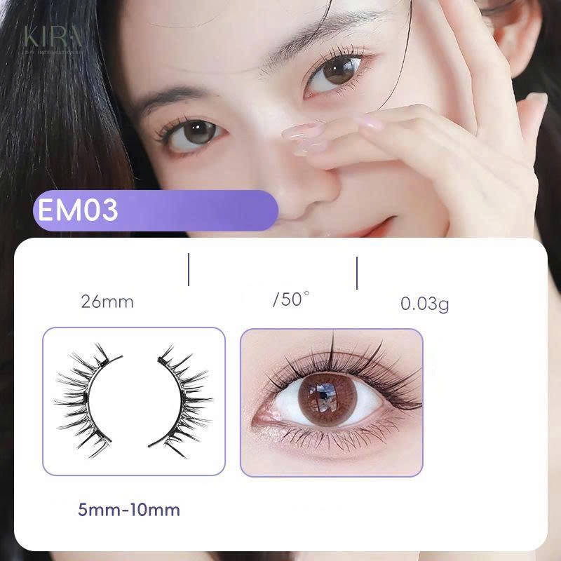 Mi từ tính phong cách Hàn Quốc với chất liệu giả lông chồn mềm mại, mang lại hiệu ứng tự nhiên như mi thật-Không kẹp mi