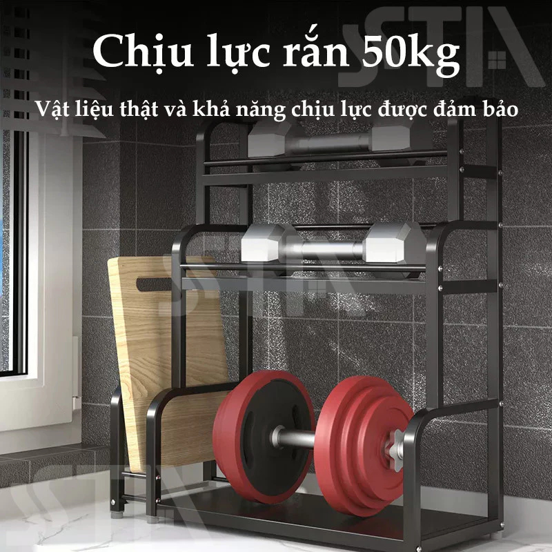 Kệ Đựng Gia Vị Nhà Bếp 2-3 Tầng Bằng Kim Loại, Kệ Để Chai Lọ Gia Vị Dầu Ăn Gọn Gàng Cho Nhà Bếp