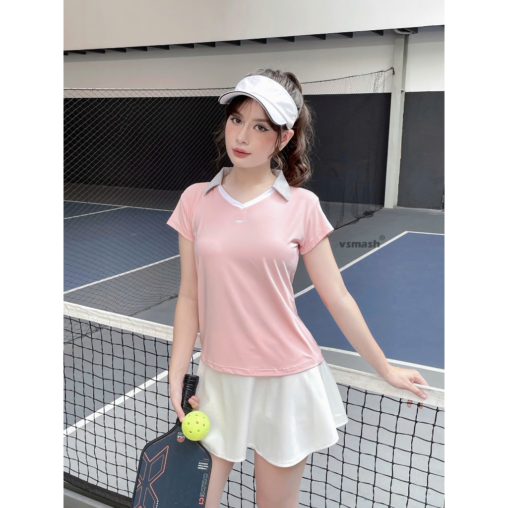 Áo Thun Thể Thao Cổ Polo ZENA Tee Vsmash Sportswear – Co Giãn Nhẹ Mát Gym Chạy Bộ Cầu Lông Yoga Tennis Pickleball