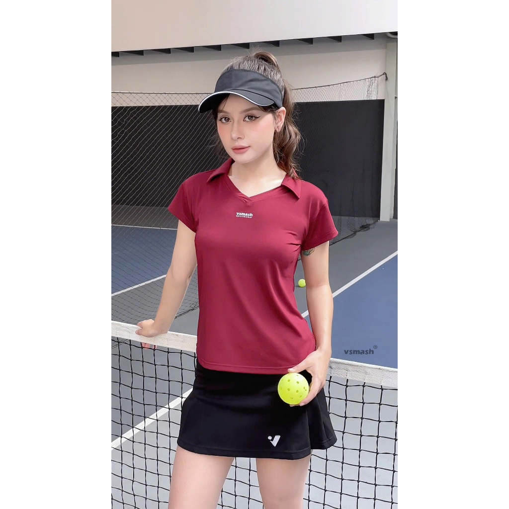 Áo Thun Thể Thao Cổ Polo ZENA Tee Vsmash Sportswear – Co Giãn Nhẹ Mát Gym Chạy Bộ Cầu Lông Yoga Tennis Pickleball
