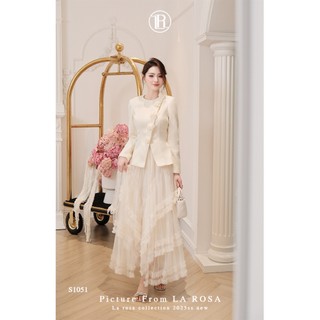 Set Áo Dạ Đính Hoa Ôm Eo Tôn Dáng Phối Chân Váy Dài Tiểu Thư LA ROSA Set Công Sở, Dự Tiệc Sang Chảnh S1051