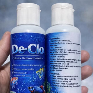 De-Clo khử clo & Chloramine trong nước, trung hoà kim loại nặng, chống stress, bảo vệ mang và chống sốc cá khi thay nước