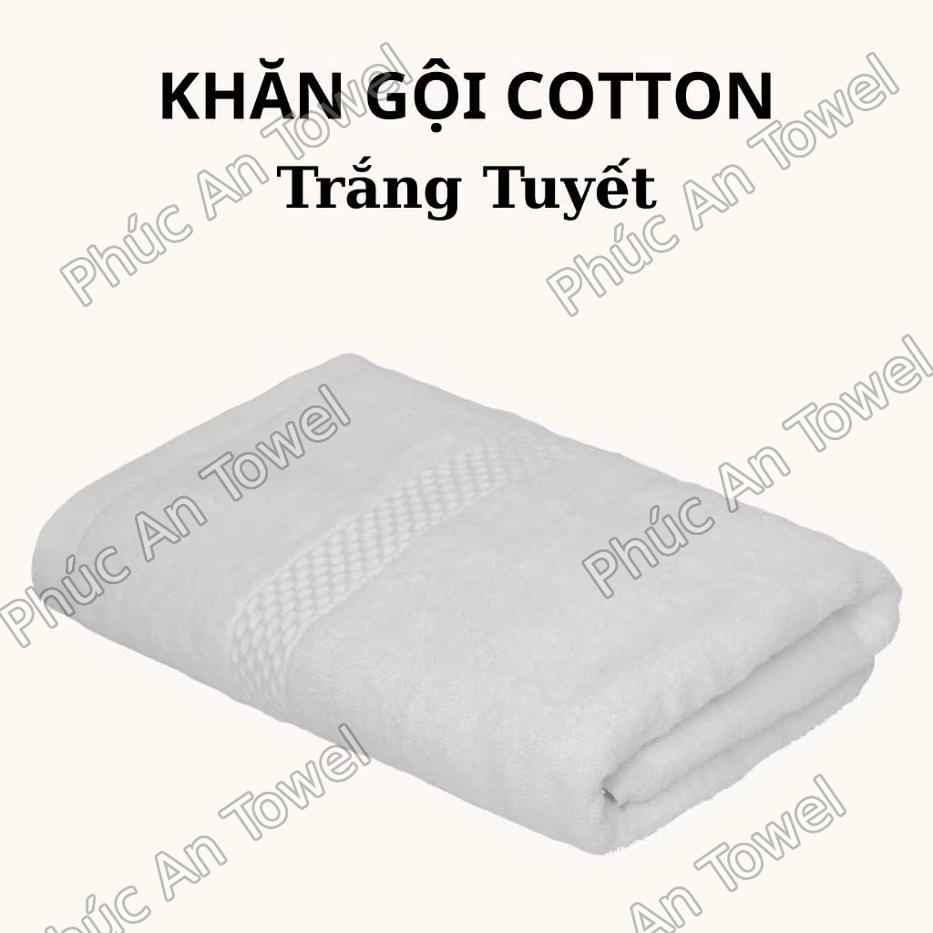Khăn Gội,  Khăn thể thao Phúc An Towel 40x80cm, 100% Cotton Mềm Mịn Thấm Hút Dùng Cho Gia Đình Spa Khách Sạn