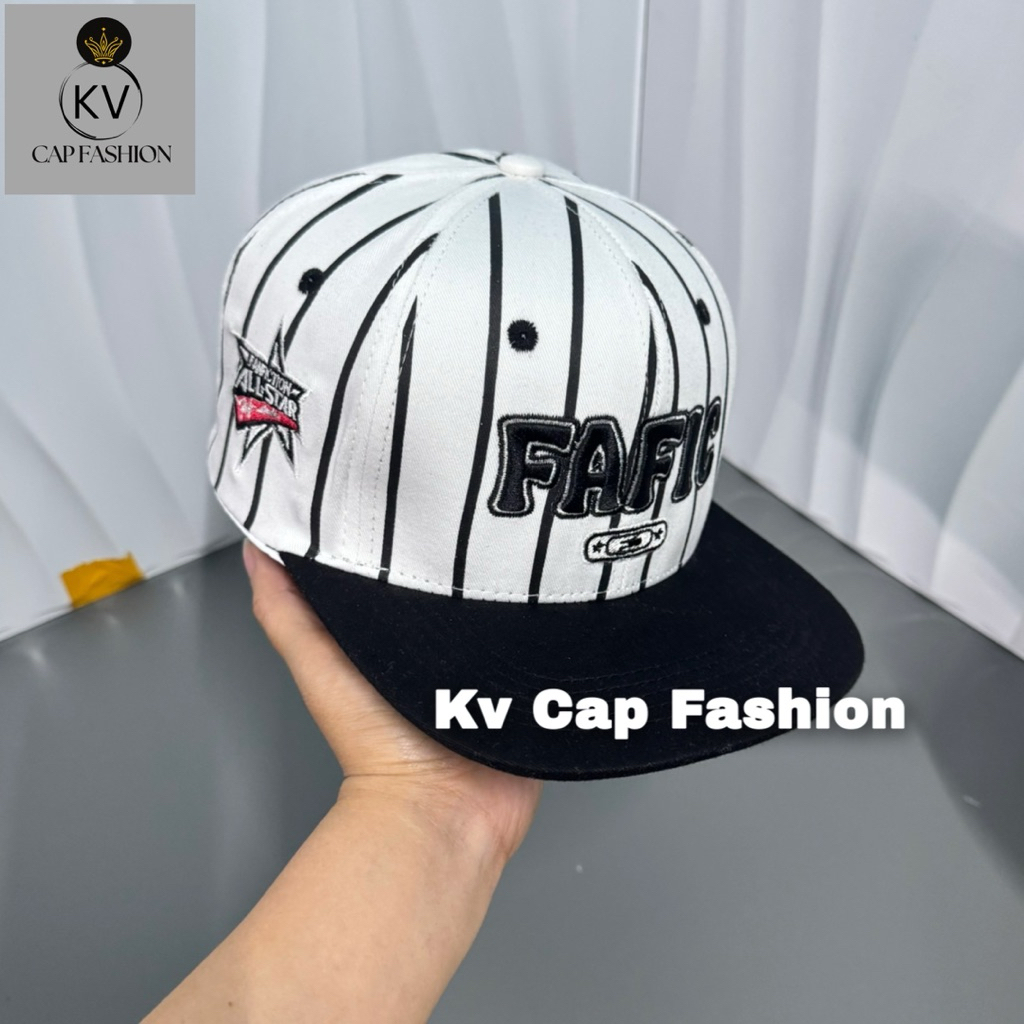 Mũ hiphop hoạ tiết sọc in cao cấp - Nón lưỡi trai snapback phối thêu nổi FAFIC thời trang nam nữ