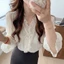 Áo sơ mi thiết kế viền bèo ren phong cách cổ điển kiểu Pháp áo khí chất ngọt ngào mẫu mới đầu thu nữ