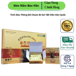 Tinh Dầu Thông Đỏ Cheon Bi Sol 180 Viên Hàn Quốc - Hỗ Trợ Giảm Mỡ Máu, Tiểu Đường, Huyết Áp Tốt Nhất ( hàng mới về )