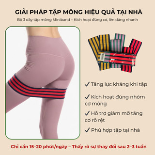 Dây Kháng Lực MiniBand Tập Mông ECOFIT Tập Gym,Tập Yoga 3 Mức Co Giãn Cho Người Mới Bắt Đầu