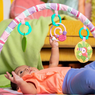 Thảm Chơi Cho Bé Sơ Sinh Có Vòm Treo Bright Starts Pink Palms Tiki Toy Bar Baby Activity Gym