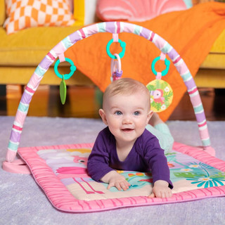 Thảm Chơi Cho Bé Sơ Sinh Có Vòm Treo Bright Starts Pink Palms Tiki Toy Bar Baby Activity Gym