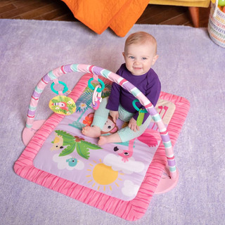 Thảm Chơi Cho Bé Sơ Sinh Có Vòm Treo Bright Starts Pink Palms Tiki Toy Bar Baby Activity Gym
